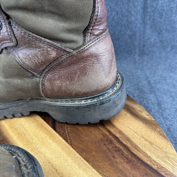 Vtg Wolverine Mens Sz 7 Gore-tex Waterproof Leather Brown Green Distressed Boots - Picture 10 of 13